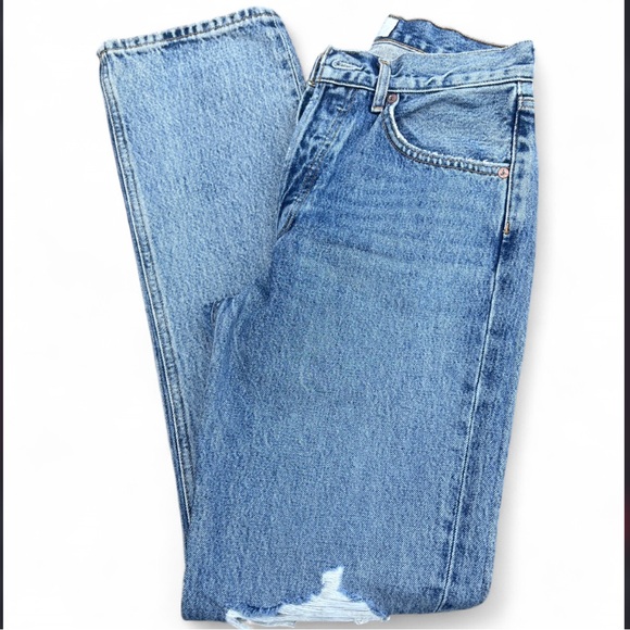 AGOLDE Lana Distressed Straight Leg Jeans Size 25 - Picture 9 of 9